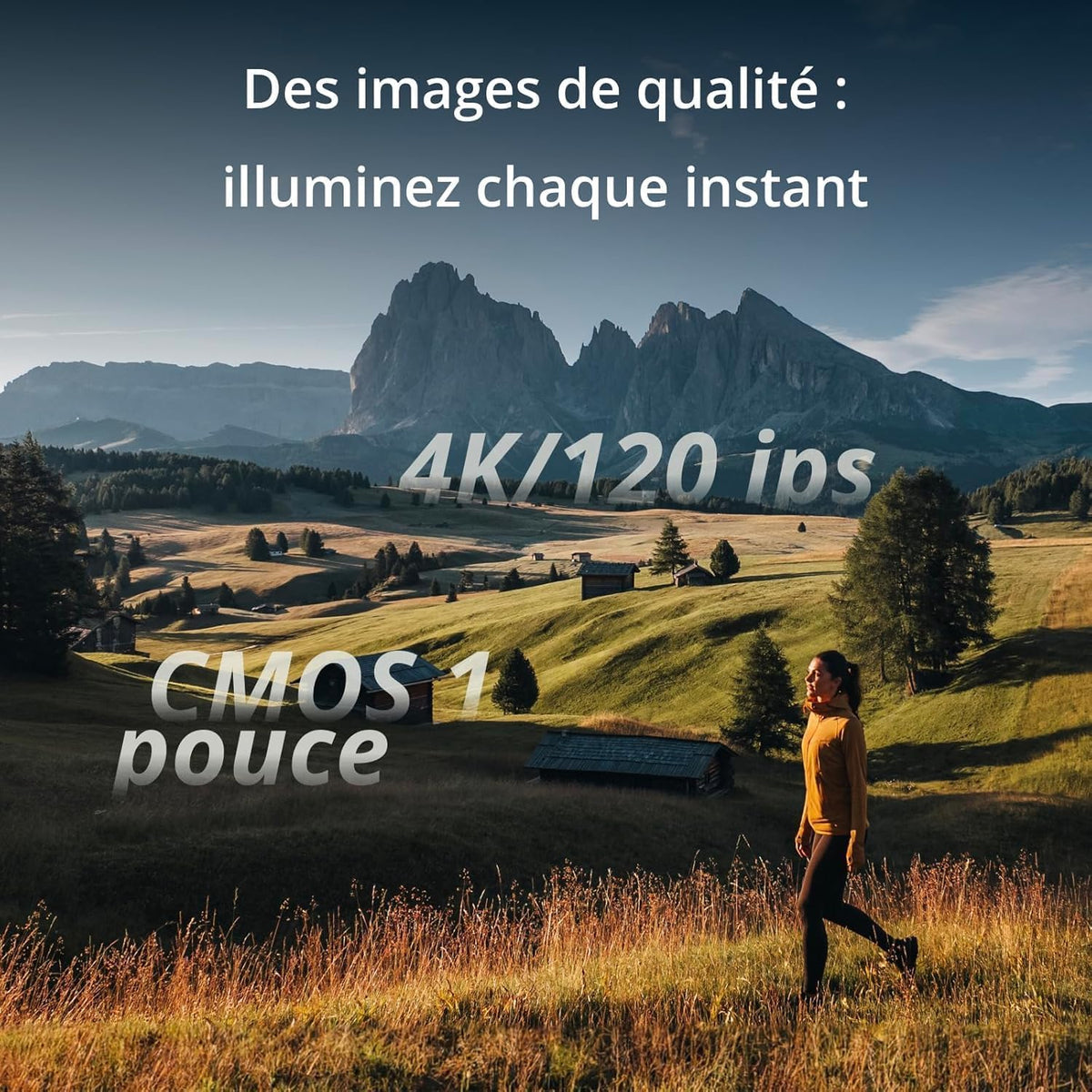 DJI Osmo Pocket 3, digital camera vlog CMOS 1'' et Vidéo 4K/120 ips, Stabilisation à 3 axes, MAP rapide,Suivi Facial/Objets,Écran tactile rotatif 2",p
