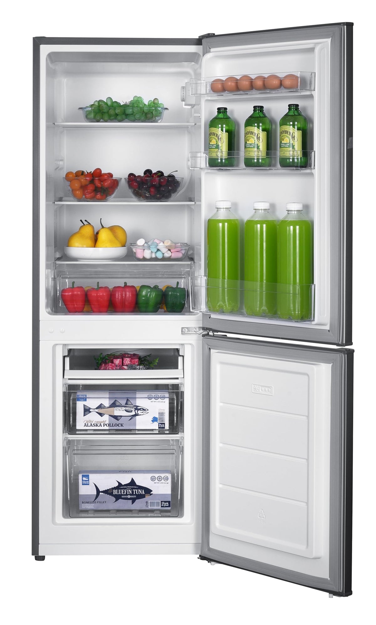 GEDTECH Réfrigérateur combiné congélateur bas 173L GCB173SL - Silver - Hauteur 143cm