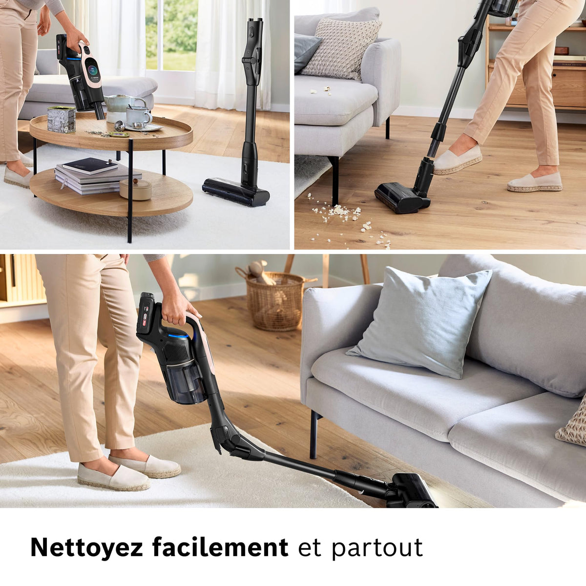 Bosch, aspirateur Balai sans Fil, Unlimited 10, Batterie 4.0 Ah, Technologie MicroClean, bac à poussière Facile à Vider, Tube Flexible, éclairage LED, Rose, BKS1041RHF