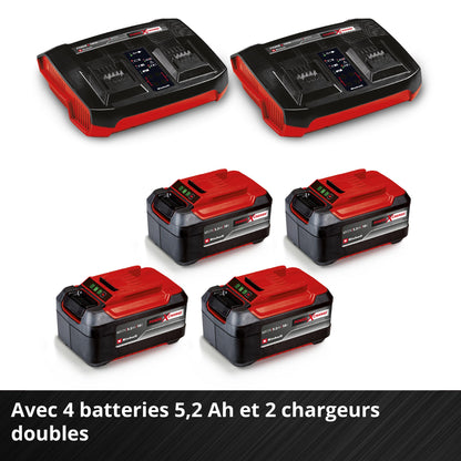 Einhell Professional Tondeuse à gazon sans fil GP-CM 36/52 S Li BL (4x5,2Ah) Power X-Change (36V, moteur brushless, Coupe à 52cm) Livré avec 4 Batteries 5,2 Ah et 2 Chargeurs doubles