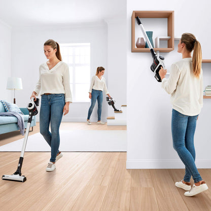 Bosch Electroménager Unlimited 6, BCS611AM, aspirateur Balai Rechargeable sans Fil, autonomie de 30 Min, performant sur différents Types de Sol, Accessoires Inclus, Blanc