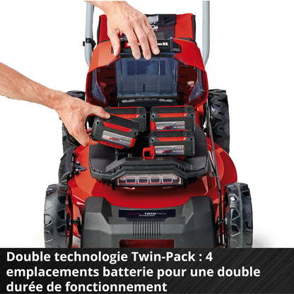 Einhell Professional Tondeuse à gazon sans fil GP-CM 36/52 S Li BL (4x5,2Ah) Power X-Change (36V, moteur brushless, Coupe à 52cm) Livré avec 4 Batteries 5,2 Ah et 2 Chargeurs doubles