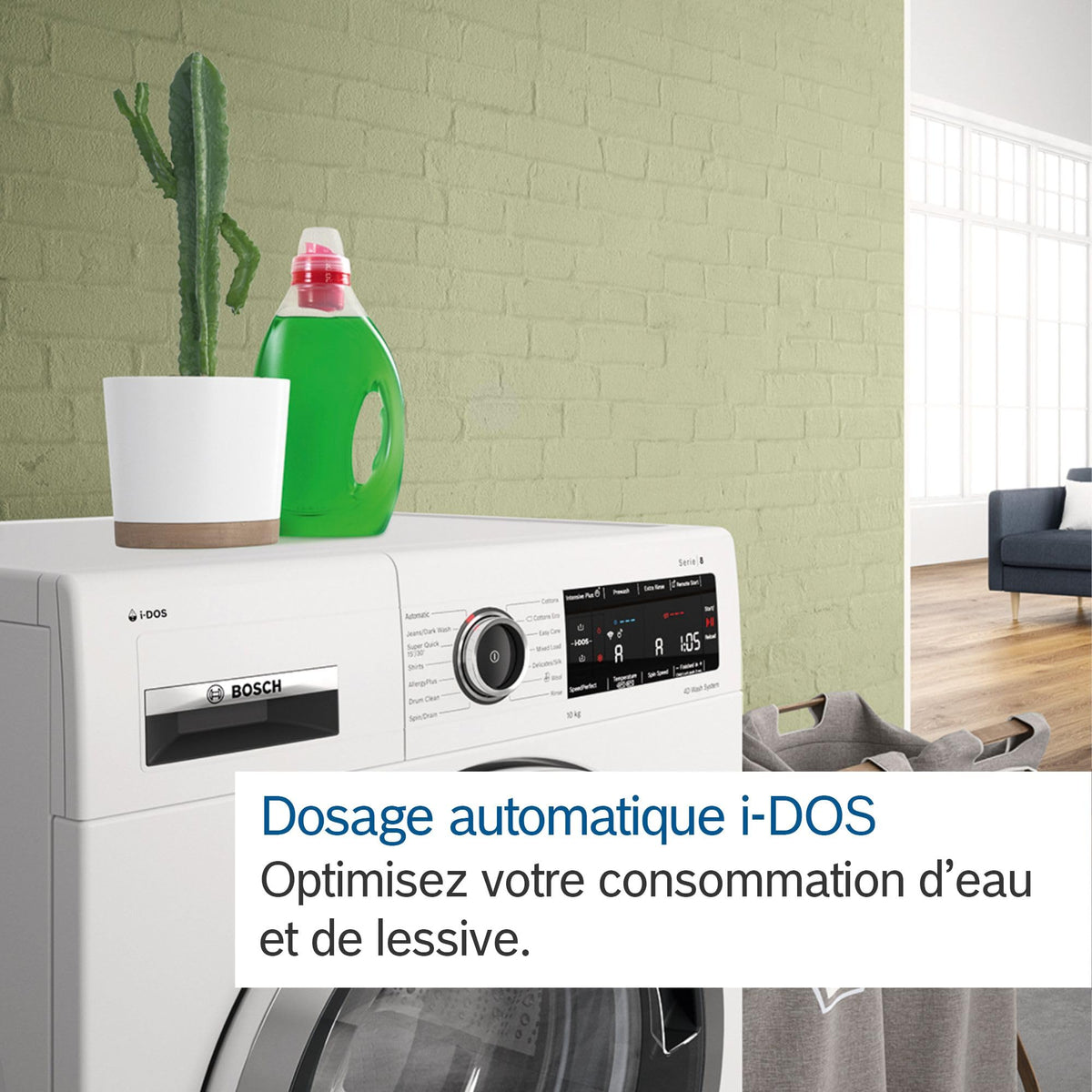 Bosch WGG244F1FR, Série 6, Lave-linge Pose-libre, 9 kg, 1400 trs/min, Blanc