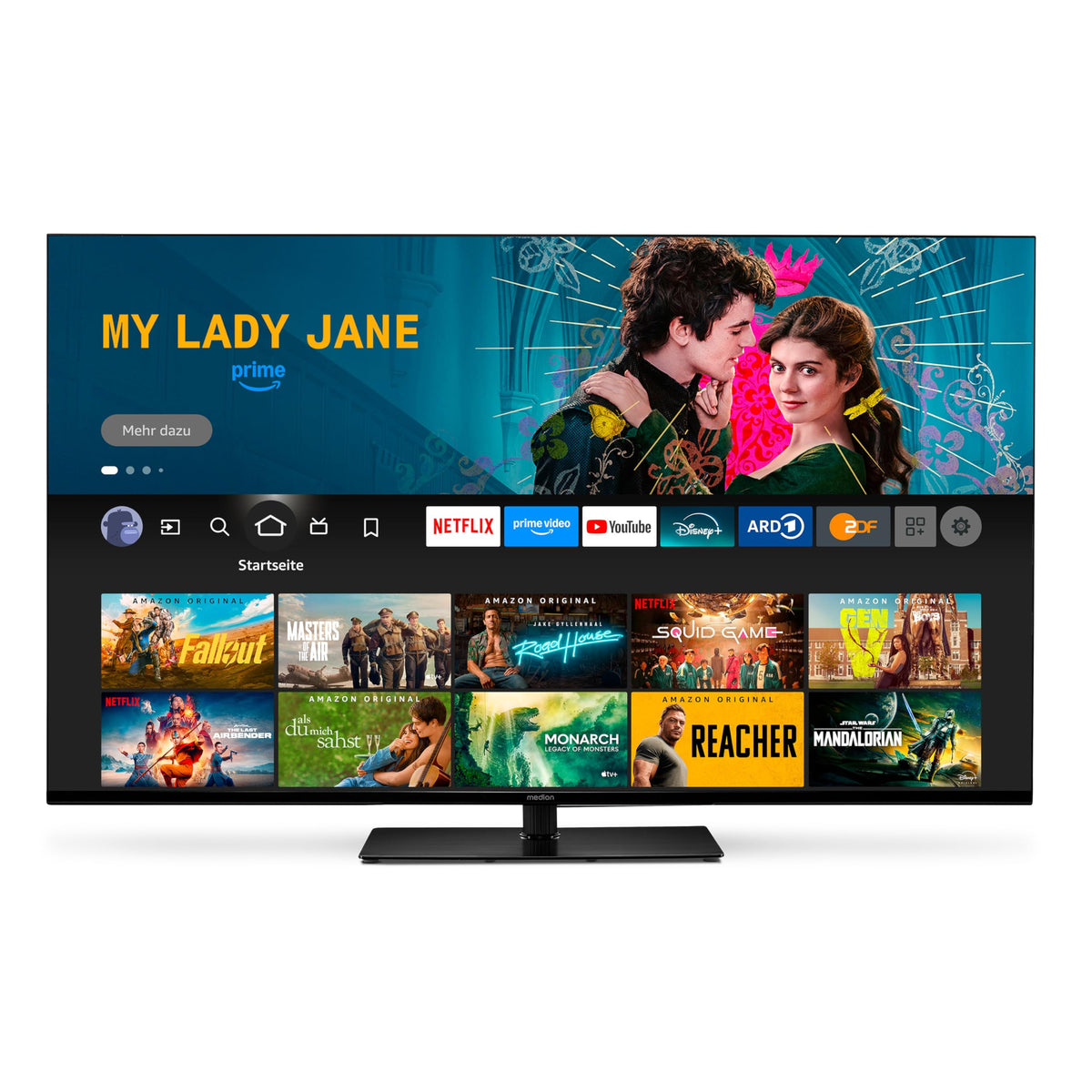 MEDION Téléviseur 50 Pouces (125,7 cm) Television (Fire TV, 4K Smart, Dolby Vision HDR, Dolby Atmos, Prime Video, Bluetooth, DVB-T2, MD 850500)