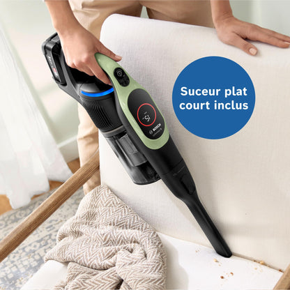 Bosch, aspirateur Balai sans Fil, Unlimited 9, Batterie 3.0 Ah, Technologie MicroClean, bac à poussières Facile à Vider, éclairage LED, Vert, BBS921TBA