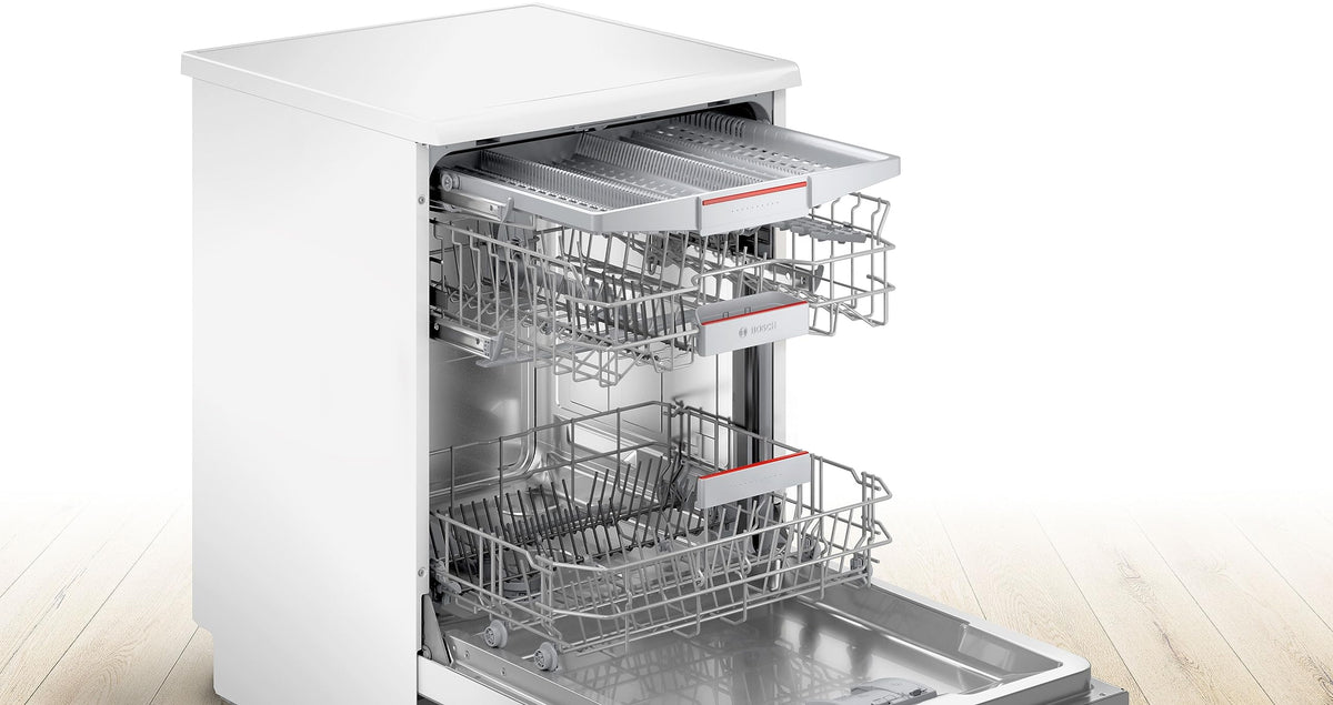 Bosch SMS4EMW01F, Série 4, Lave-vaisselle 60 cm, Pose libre, Blanc