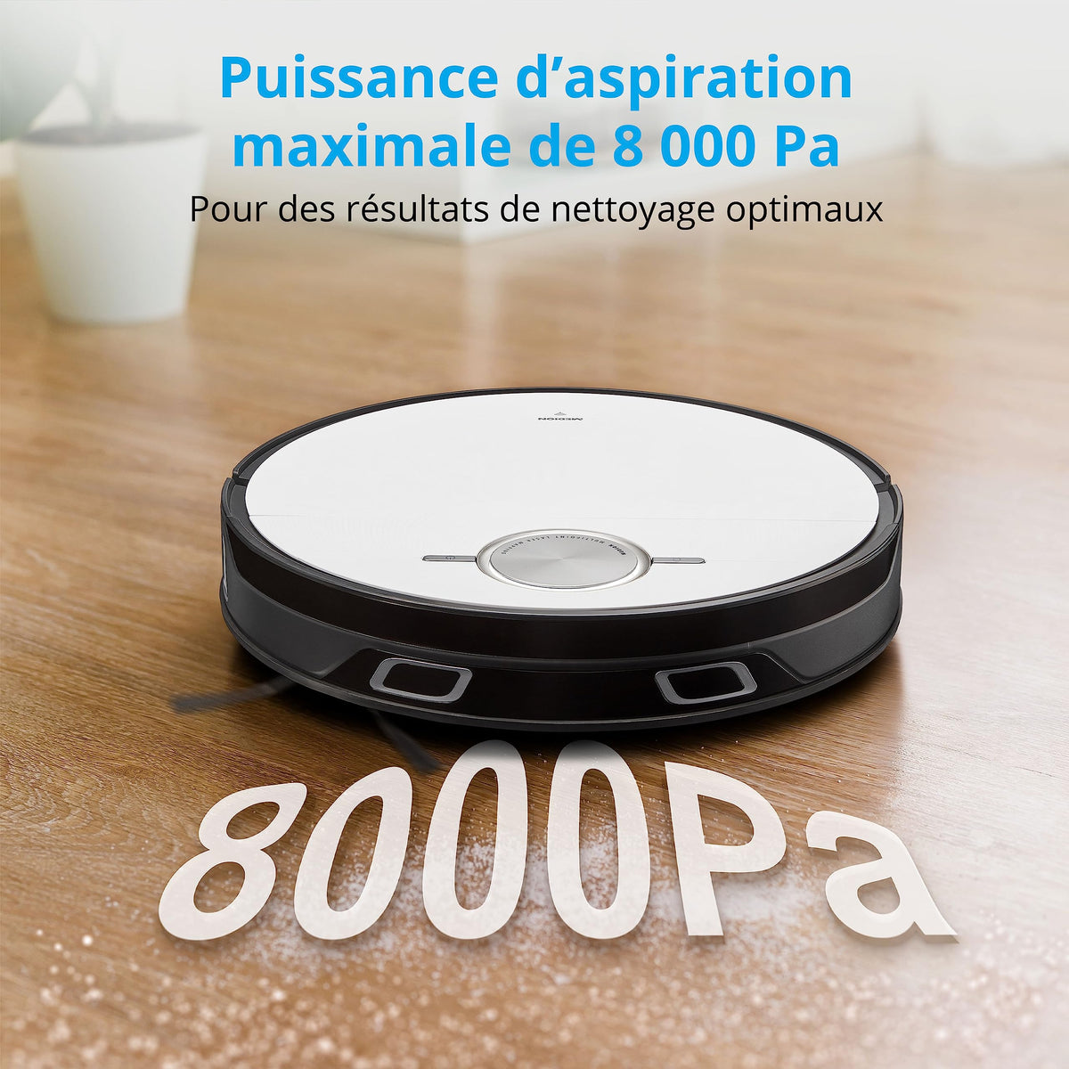 MEDION Robot aspirateur avec Station d'aspiration et de Balayage X50 SW (Navigation Laser, 8 000 Pa, aspirateur 2en1 Alexa, Un Plan précis, Zones Go & NoGo, Plusieurs étages)