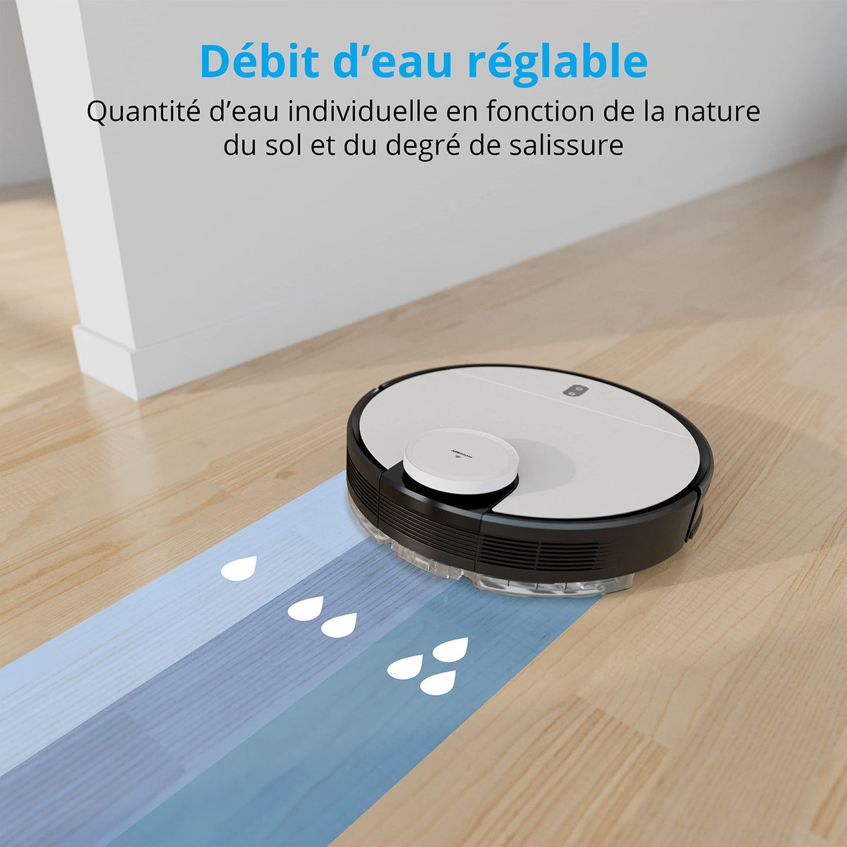 MEDION Robot aspirateur avec Navigation Laser et Fonction Balayage X40 SW (Puissance de 8000Pa, aspirateur Robot 2en1 Alexa, création précise, Zones Go & No Go, Plusieurs étages)