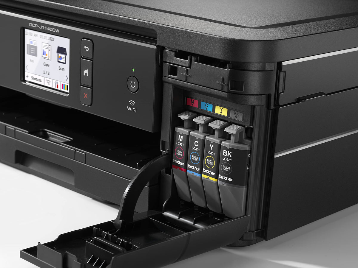 Brother DCP-J1140DW | Multifonction 3-en-1 Jet d'Encre Couleur | A4 | Wi-FI | Mini Essential, Noir, Entrée de gamme