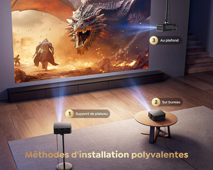 Vidéoprojecteur 4K【1500 ANSI/Google TV】 Netflix/Disney+ Officiel, Auto Focus/Keystone Projecteur WiFi6 Bluetooth Full HD 1080P, Contrôle Vocal, Zoom 50% Projecteur Vidéo de Jour Home Cinéma/Extérieur