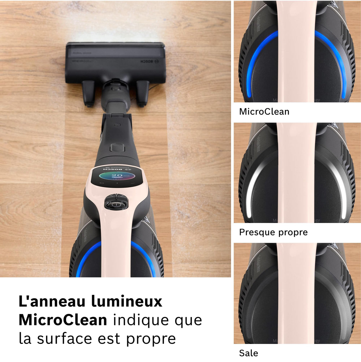 Bosch, aspirateur Balai sans Fil, Unlimited 10, Batterie 4.0 Ah, Technologie MicroClean, bac à poussière Facile à Vider, Tube Flexible, éclairage LED, Rose, BKS1041RHF