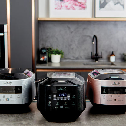 Yum Asia Bamboo Cuiseur à riz avec chauffage à induction (IH) et bol en céramique, 7 fonctions de cuisson au riz, 4 fonctions multicuiseurs, écran LED Motouch – 220-240V EU (Argent métallique)