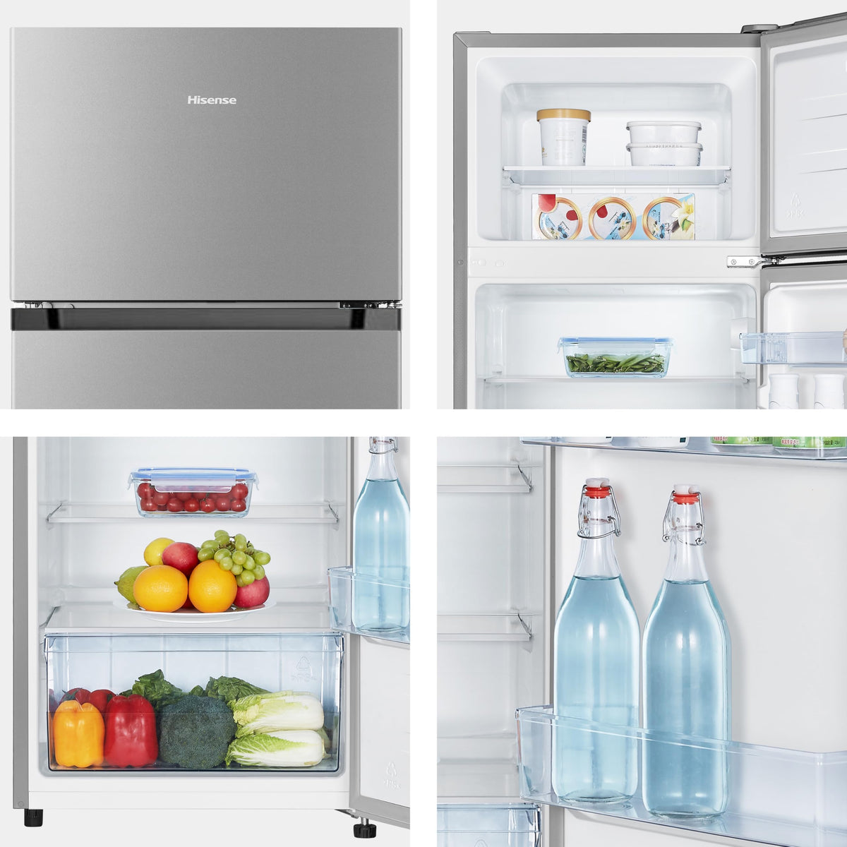 Hisense - MTM55205SE - Réfrigérateur Autoportant Double Porte Modèle 2022, 206 L, Argent, 143.4 x‎ 54.2 x 55 cm