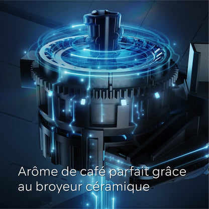 SIEMENS, machine à café tout automatique, EQ300, ceramDrive, milkPerfect, fonction oneTouch, noir piano, TF301E19