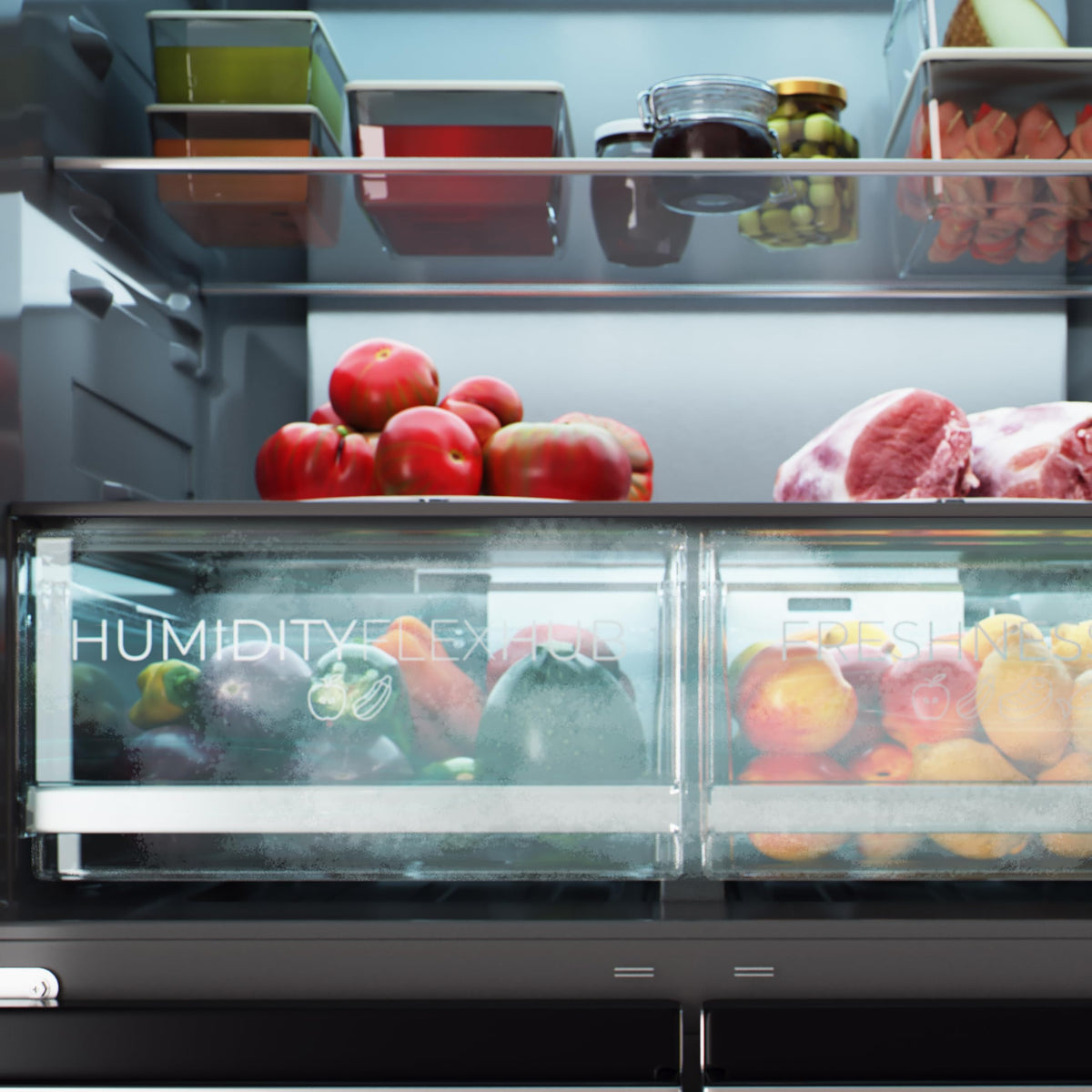 Cecotec Réfrigérateur 4 Portes No Frost Bolero CoolMarket 4D 503 Inox E, 503L, Hauteur 177,5 cm et 85,3 cm Largeur, MetalFlexCooling, Compresseur Inve