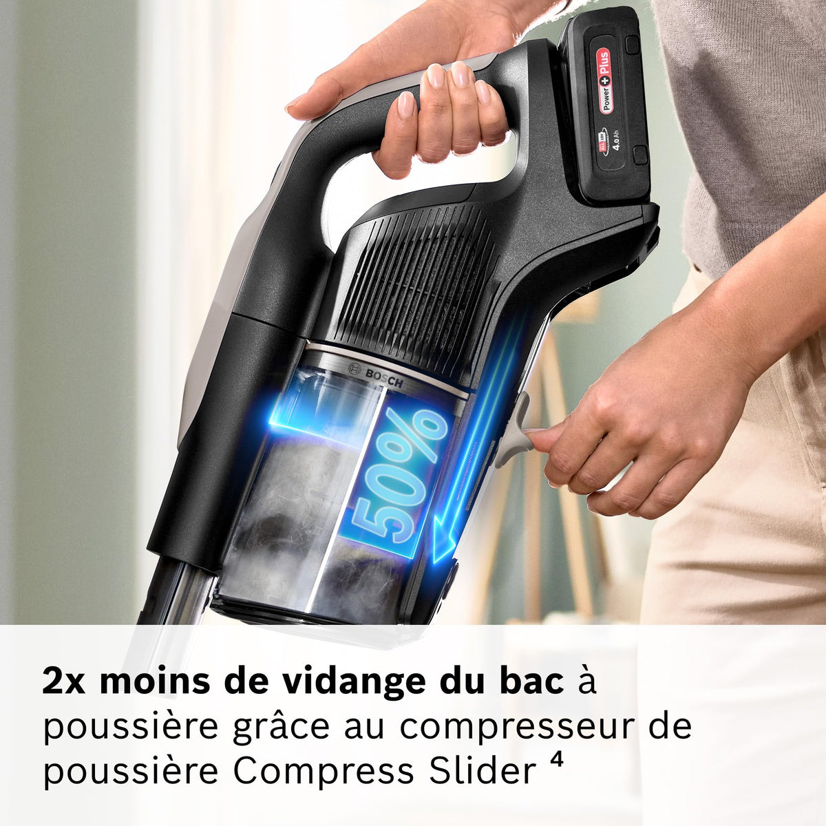 Bosch, aspirateur Balai sans Fil, Unlimited 10, Batterie 4.0 Ah, Technologie MicroClean, bac à poussière Facile à Vider, Tube Flexible, éclairage LED, Rose, BKS1041RHF