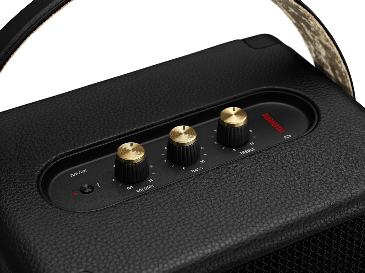 Marshall Tufton Haut-parleur de fête Bluetooth portable d'extérieur, résistant à l'eau IPX2 - Noir et laiton