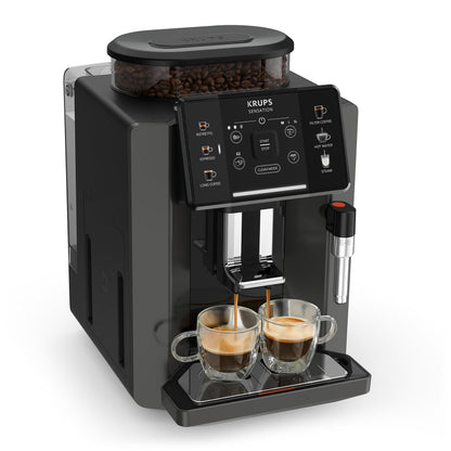 KRUPS Machine à café à grains, 5 boissons en accès direct, Interface tactile couleur & Cartouche Aqua Filter Claris F08801