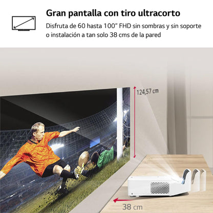 LG Electronics CineBeam Vidéoprojecteur LED HF65LSR Focale Ultra Courte pour Home Cinema, 1000 Lumen, FHD 1080p, Projection Entre 60"~100", Smart webO