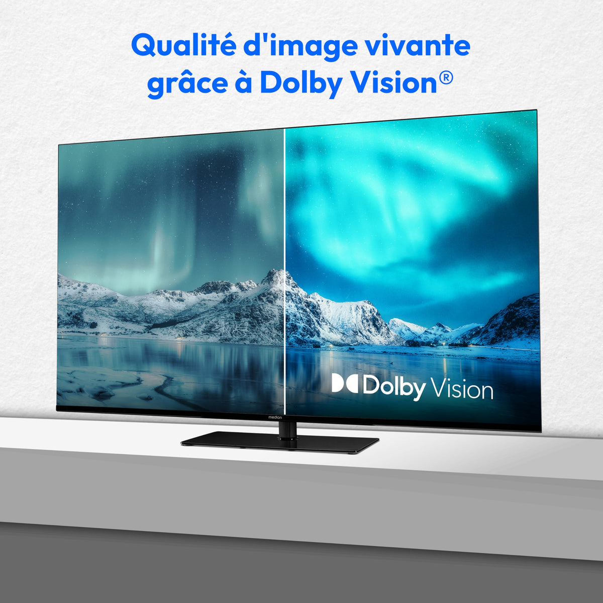 MEDION TV 43 Pouces (108 cm) Television (Smart TV, 4K, Dolby Vision HDR, Prime Video, Disney+, Dolby Atmos, DTS X, Compatible avec Google TV, PVR, Blu