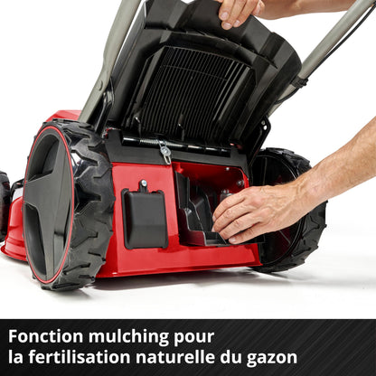 Einhell Professional Tondeuse à gazon sans fil GP-CM 36/47S Li BL (4x4,0Ah) Power X-Change (36V, moteur Brushless, Coupe à 47cm, Bac de 65L) Livré avec 4 Batteries 4,0Ah et 2 Chargeurs doubles