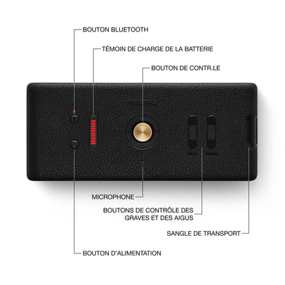 Marshall Middleton II Enceinte Bluetooth Portable Plus de 30 Heures d'autonomie, étanchéité IP67 - Noir et Laiton