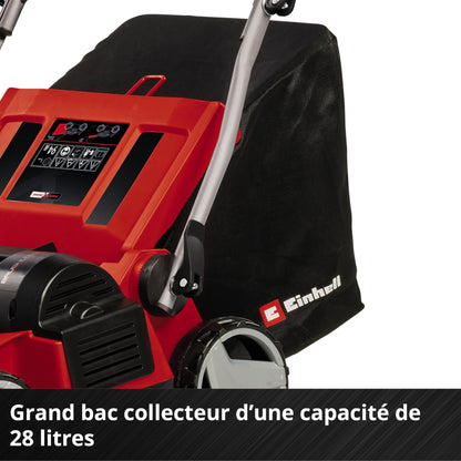 Einhell Scarificateur-aérateur sans fil GE-SA 36/35 Li-Solo Power X-Change (36 V, moteur sans charbon, rouleau de scarification 35 cm) Livré sans batterie ni chargeur