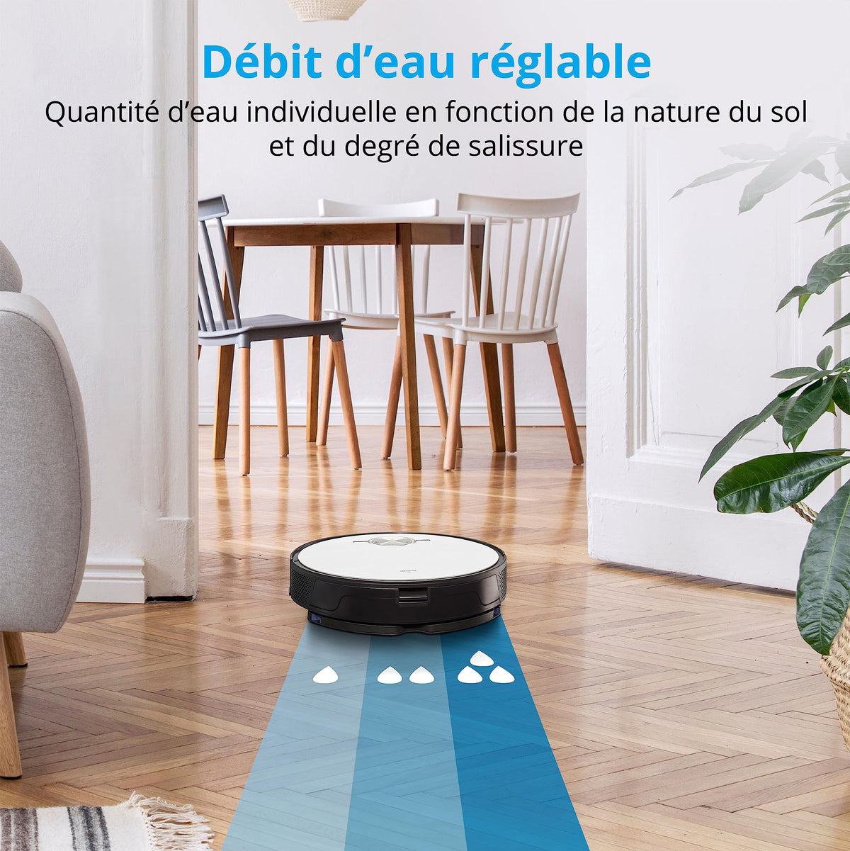 MEDION Robot aspirateur avec Station d'aspiration et de Balayage X50 SW (Navigation Laser, 8 000 Pa, aspirateur 2en1 Alexa, Un Plan précis, Zones Go & NoGo, Plusieurs étages)