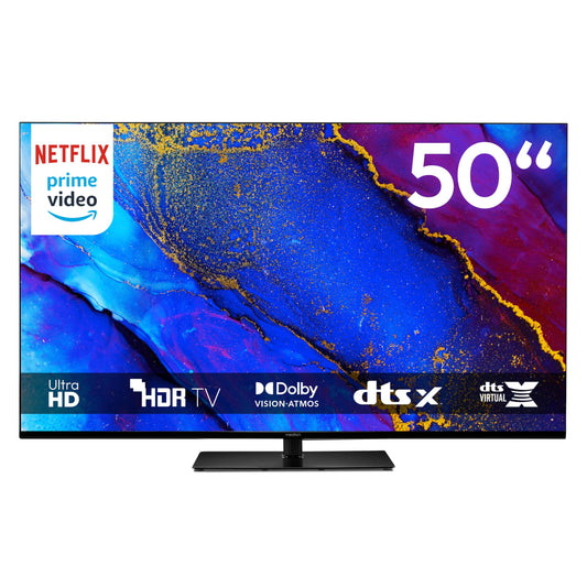 MEDION TV 50 Pouces (125,7 cm) Television (Smart TV, 4K, Dolby Vision HDR, Prime Video, Disney+, Dolby Atmos, DTS X, Compatible avec Google TV, PVR, Bluetooth, MD 850400)