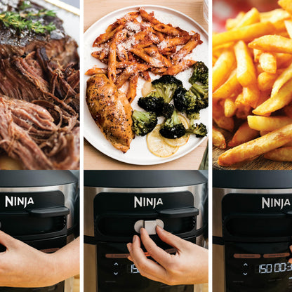 Ninja Multicuiseur Foodi MAX Air Fryer, SmartLid, 12 fonctions de cuisson, 7.5L, Autocuiseur 12 en 1, Cuisson sous pression, Friture à l'air, Cuisson lente et plus, Acier inoxydable, OL650EU
