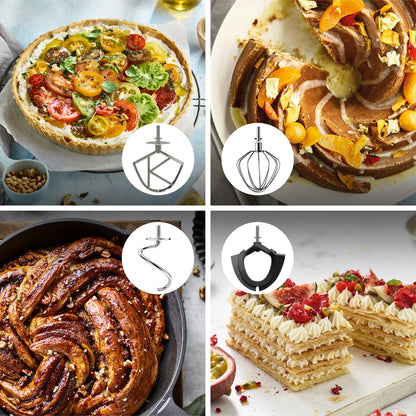 Kenwood Titanium Chef Baker KVC85.004SI Robot Patissier avec Balance Intégrée, Inclus Ensemble Pâtisserie 3 Pièces, Bol de Mélange de 5L et 3.5L, Régulateur de Vitesse Progressif, 1200W, Argenté
