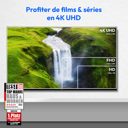 MEDION TV 55 Pouces (138,8 cm) Television (Smart TV, 4K, Dolby Vision HDR, Prime Video, Disney+, Dolby Atmos, DTS X, compatibles avec Google TV, PVR, Bluetooth, MD 855400)