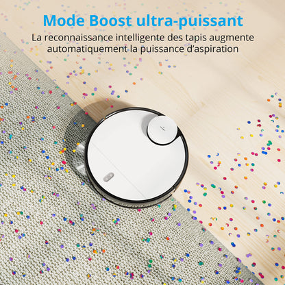MEDION Robot aspirateur avec Navigation Laser et Fonction Balayage X40 SW (Puissance de 8000Pa, aspirateur Robot 2en1 Alexa, création précise, Zones Go & No Go, Plusieurs étages)