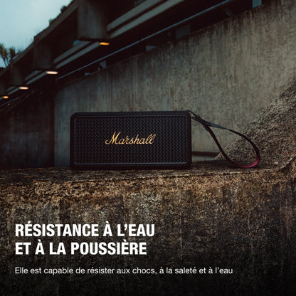 Marshall Middleton II Enceinte Bluetooth Portable Plus de 30 Heures d'autonomie, étanchéité IP67 - Noir et Laiton