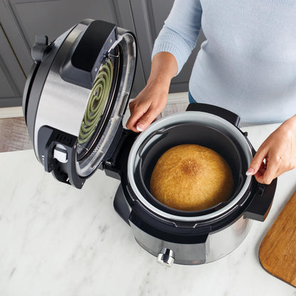 Ninja Multicuiseur Foodi MAX Air Fryer, Smart Lid, 14 fonctions de cuisson, 7.5L, Autocuiseur, Cuisson sous pression, Friture à l'air, Cuisson lente, Grill et plus, Acier inoxydable, OL750EU