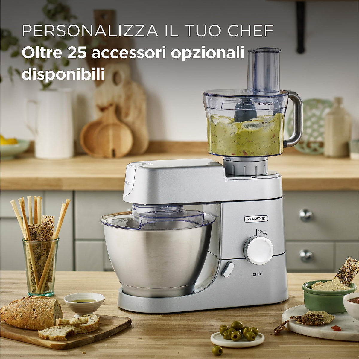 Robot pâtissier KENWOOD Chef KVC3110S - Gris argenté - 1000 W