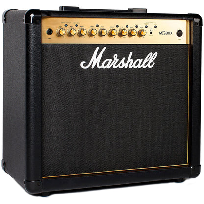 Marshall MG50GFX Amplificateur Combo pour Guitare avec Effets intégrés, ampli d'entraînement adapté à la Guitare électrique - Noir et doré